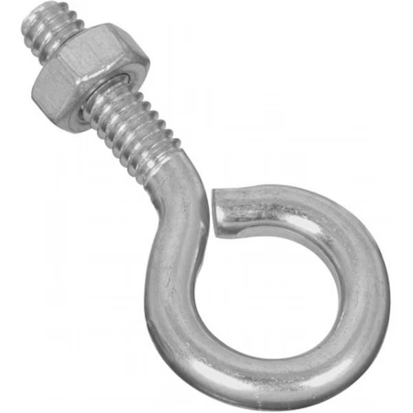 Stanley Hardware .25in. X 2in. Eye Bolt With Nuts Assembled  221085 - Pack of 20, Stanley, Mfr#: 221085